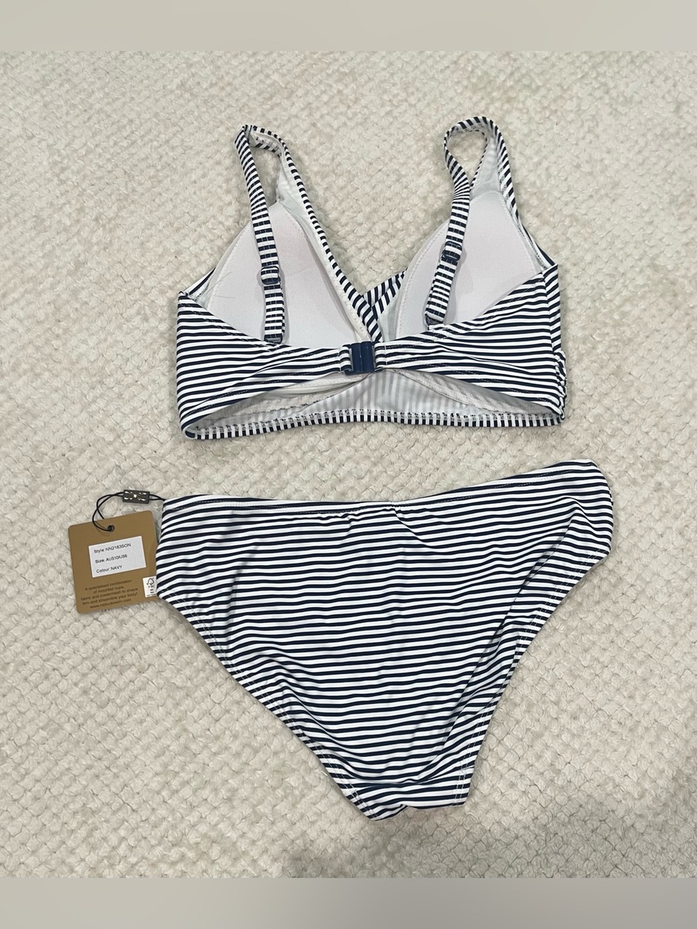 Nip Tuck Swim Sorrento Stripe Two Piece Bikini Set Size US 6 / AU 10 NWT - Picture 3 of 5